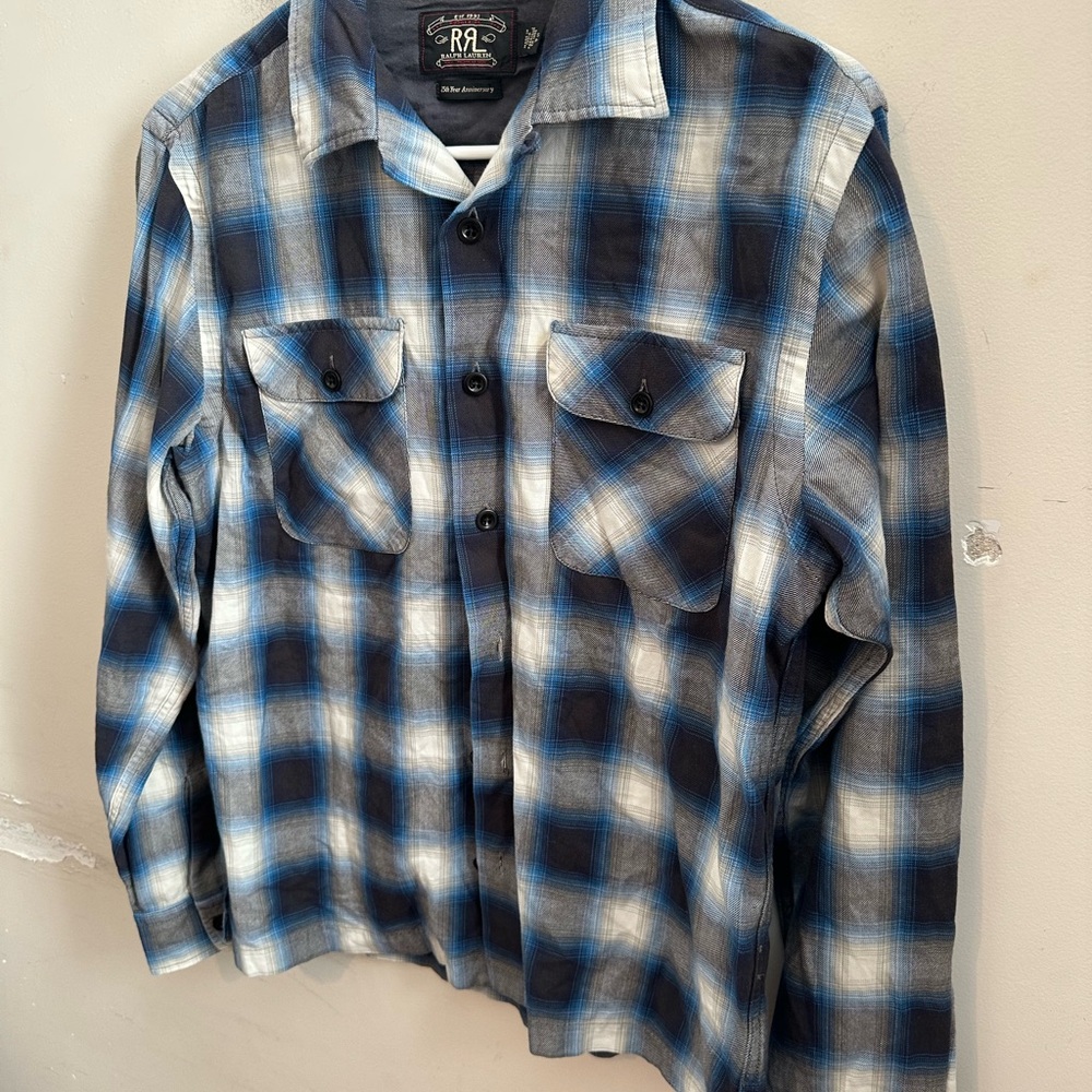Double R Ralph Lauren RRL 25th Anniversary Plaid Shirt Men’s Size Small - Picture 3 of 10